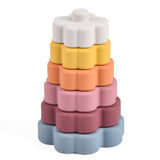 Baby Silicone Stacking Tower，Infant Sensory Stacking Toy，Silicone Baby Stacking Rings，Educational Stacking Playset，Soft and Safe Stacking Tower