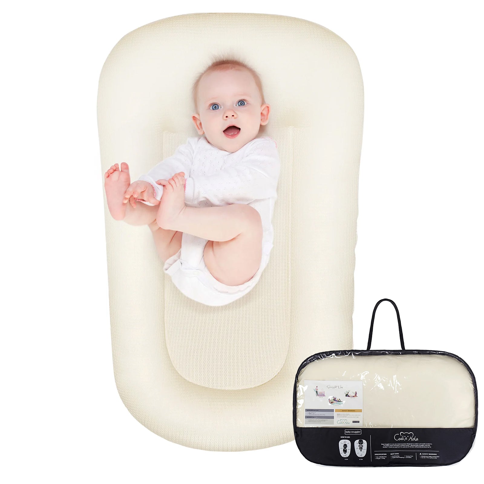 Portable Baby Bed Pillow Ergonomic Lounger Nest Infant Travel Bed