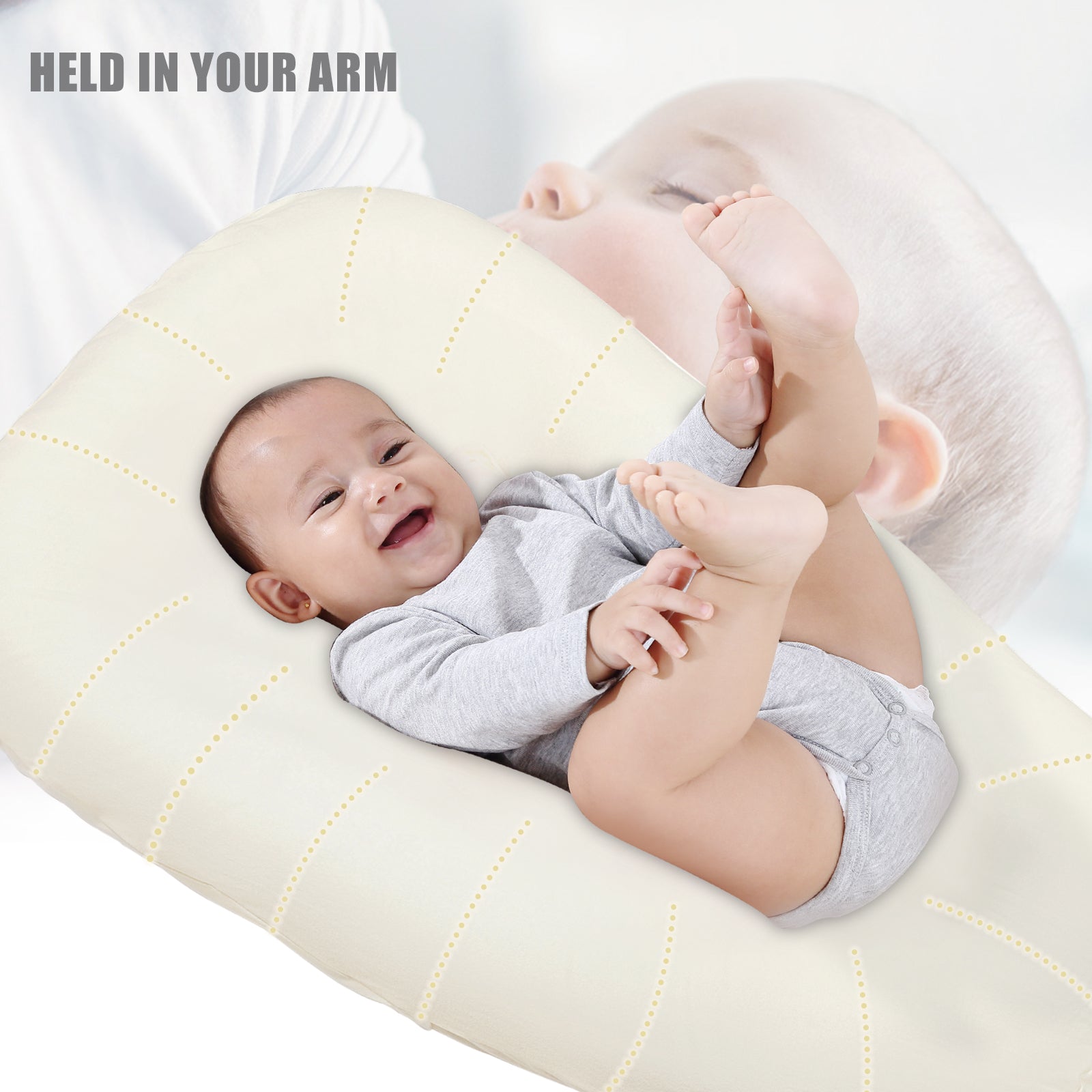 Infant Lounger Snuggle Nest Pillow，Safe Baby Sleep Solution，Cozy Baby Lounger，Nurturing Sleep Space，Comfortable Infant Pillow