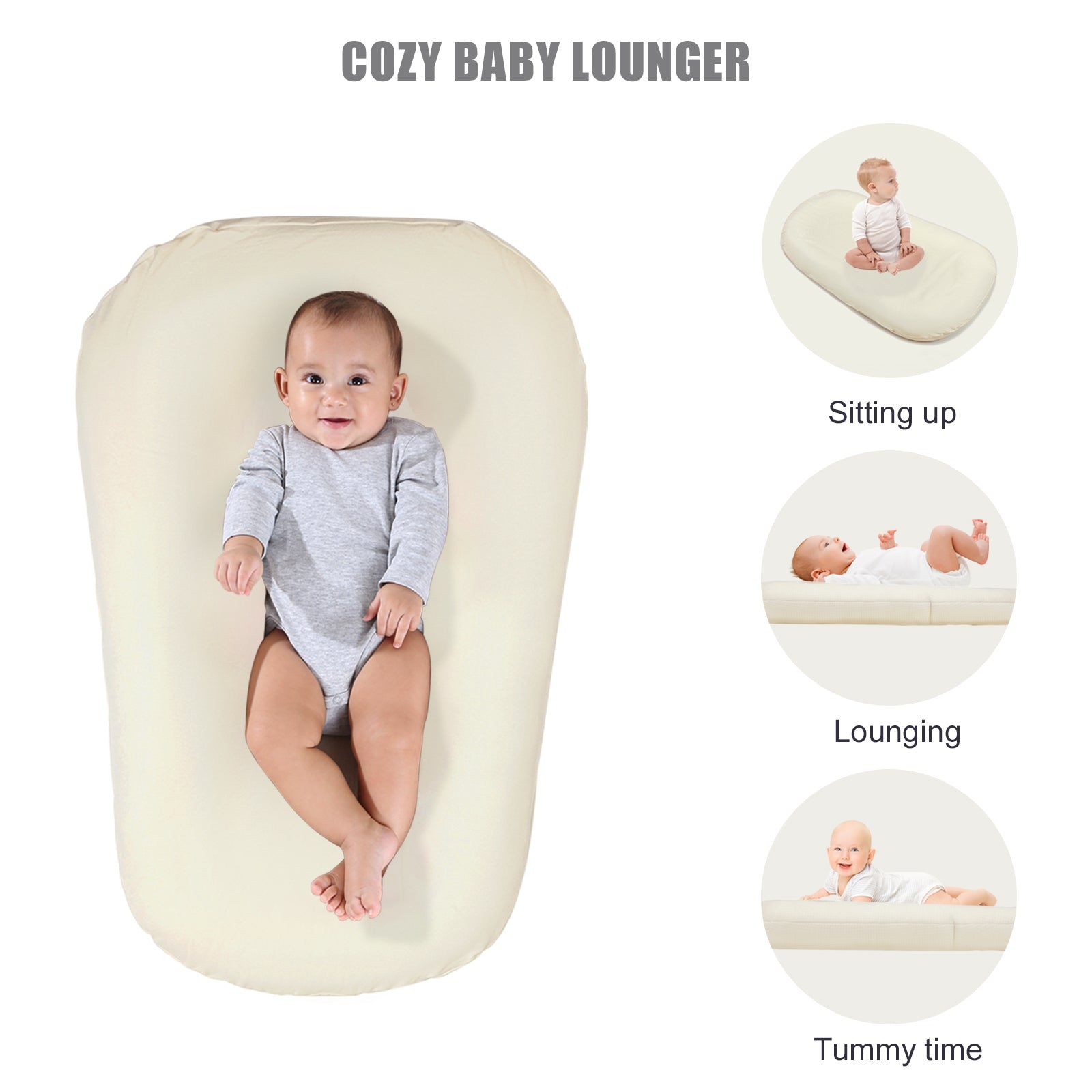 Infant Lounger Snuggle Nest Pillow，Safe Baby Sleep Solution，Cozy Baby Lounger，Nurturing Sleep Space，Comfortable Infant Pillow
