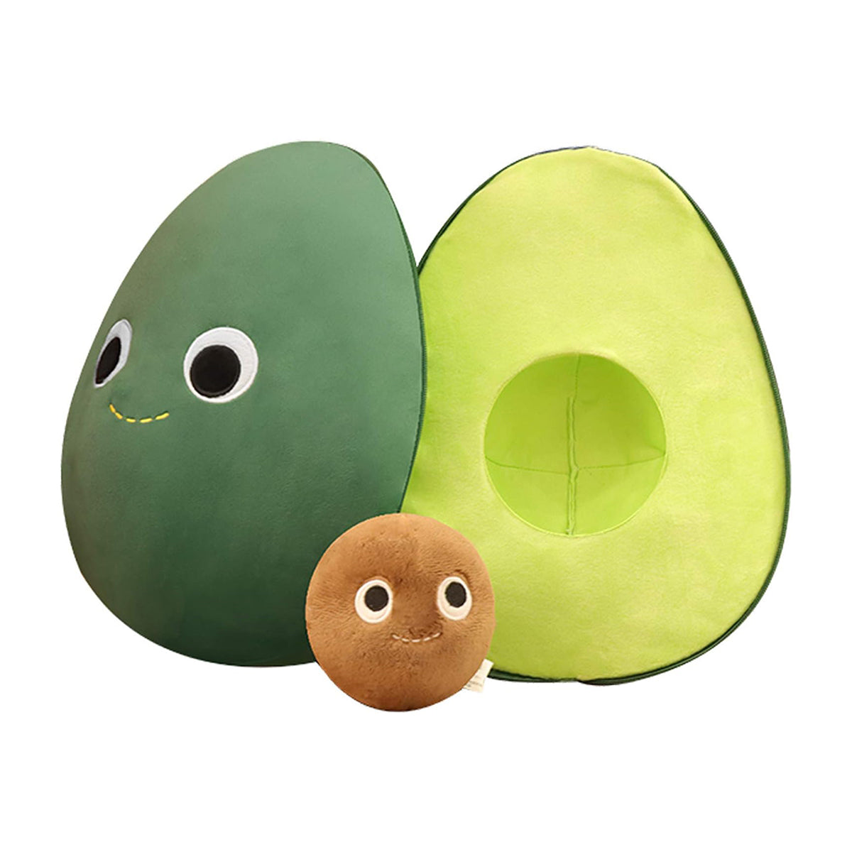 Cuttable Avocado Plush Toy，Interactive Avocado Stuffed Toy，Soft and Sliceable Plush Avocado，Playful Cut-and-Play Avocado，Adorable Plush Food Toy