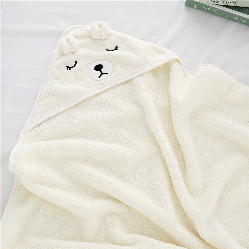 Hooded Swaddling Towel，Baby Hooded Bath Wrap，Infant Swaddle and Dry Towel，Hooded Newborn Bath Blanket，Soft and Absorbent Baby Towel