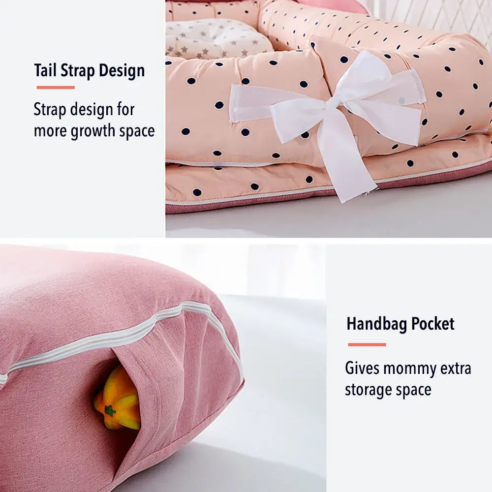 Cotton Portable Folding Crib，Convenient Baby Bed，Comfortable Travel Crib，Lightweight Baby Crib，Versatile Folding Crib