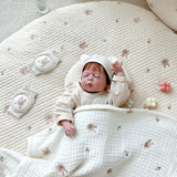 Quilted Round Playmat，Soft and Safe Play Area，Kids' Play Space，Versatile Playmat，Comfortable Play Surface