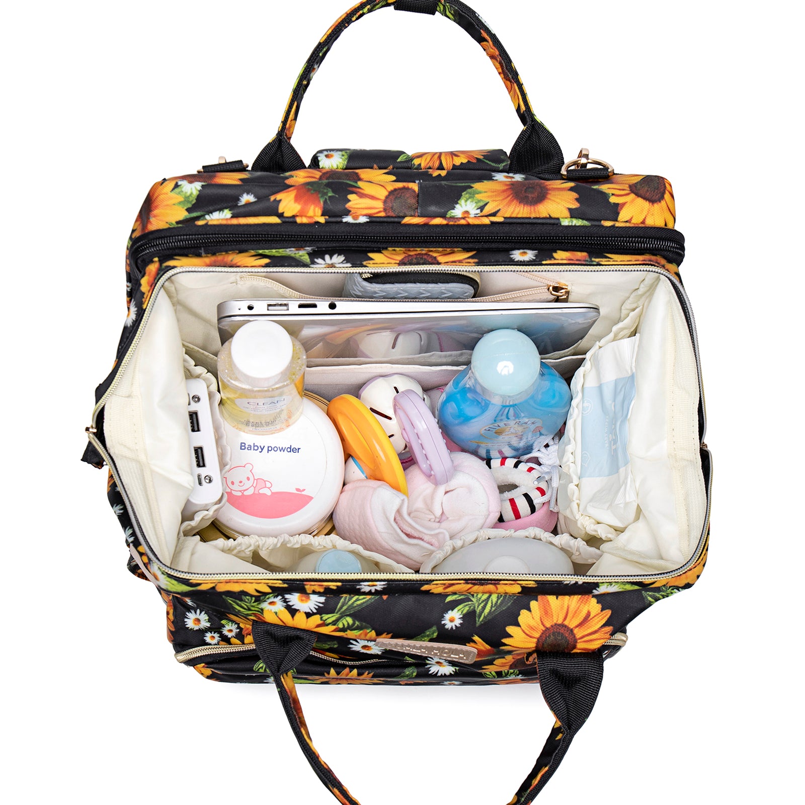 4 in 1 Baby Diaper Bag Backpack - Sunflower